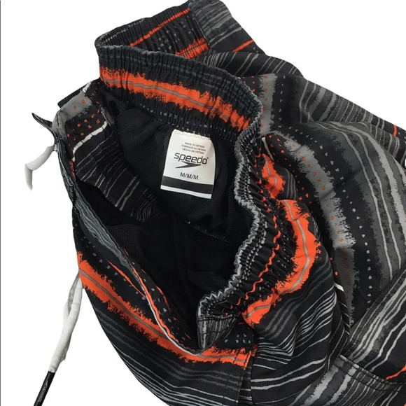 SH221 Mens SPEEDO Brand Striped Beach Lined Swim Trunks M - Picture 3 of 5